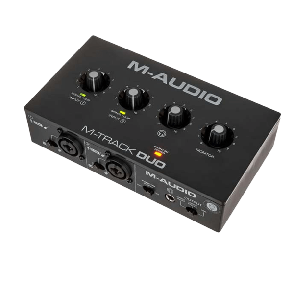 M-Audio M-Track Duo – USB Audio Interface for Recording, Streaming and Podcasting with Dual XLR, Line & DI Inputs, plus a Software Suite Included